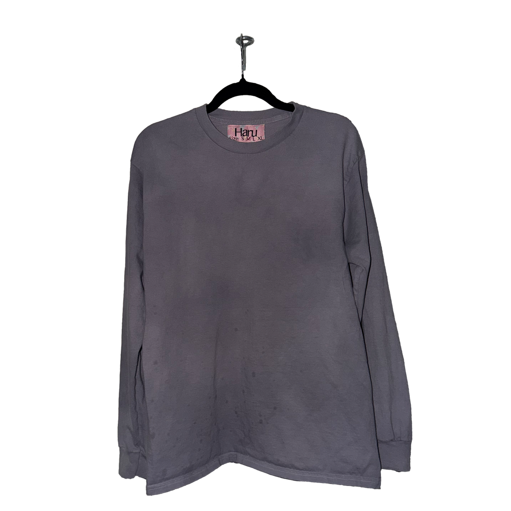 Wrinkle Dye Long Sleeve Shirt (Grey)