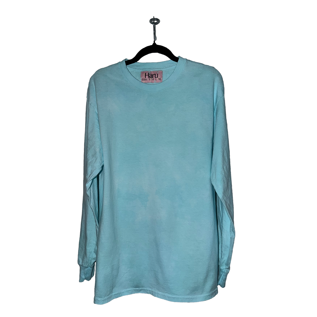 Wrinkle Dye Long Sleeve Shirt (Blue)
