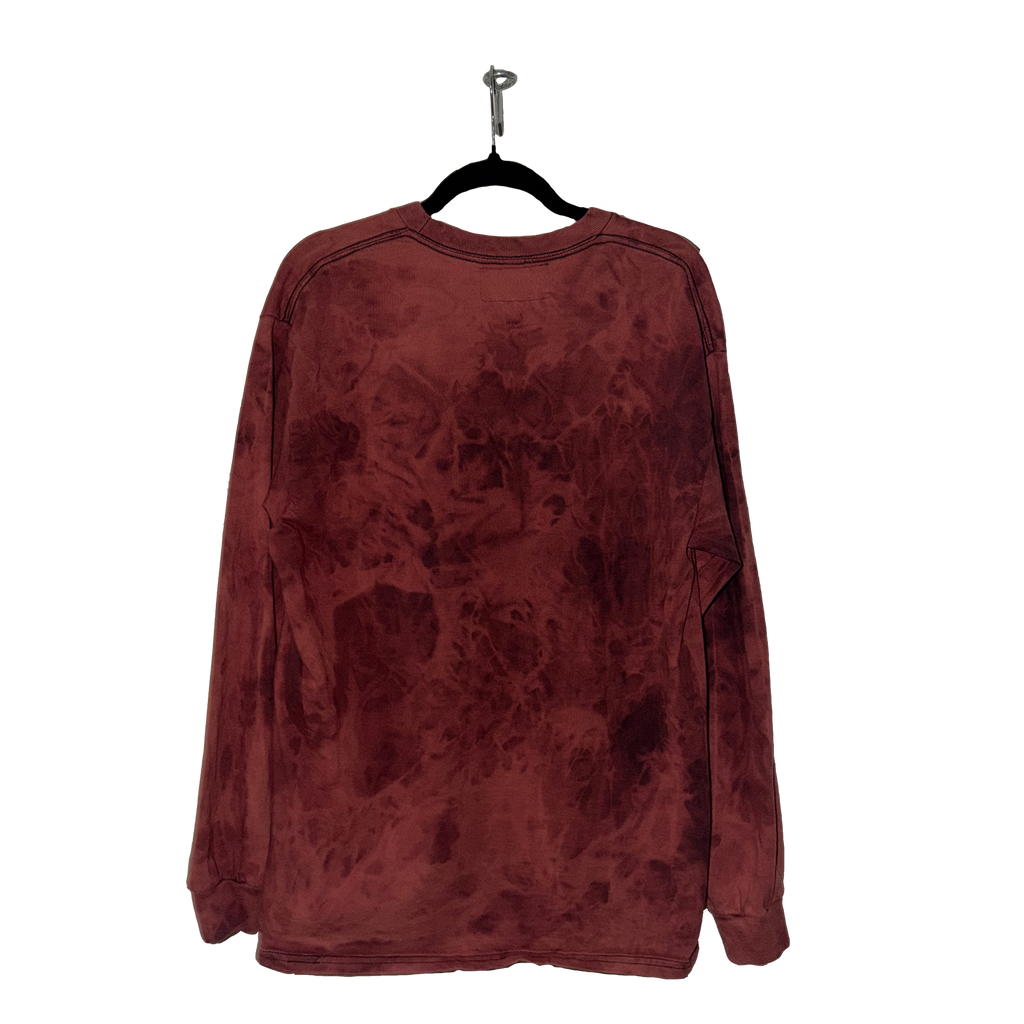 Wrinkle Dye Long Sleeve Shirt (Red)