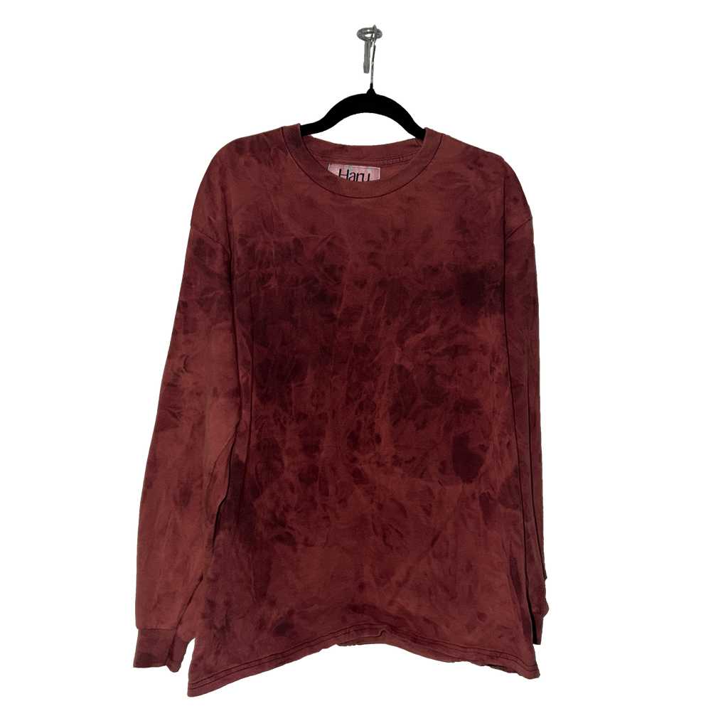 Wrinkle Dye Long Sleeve Shirt (Red)