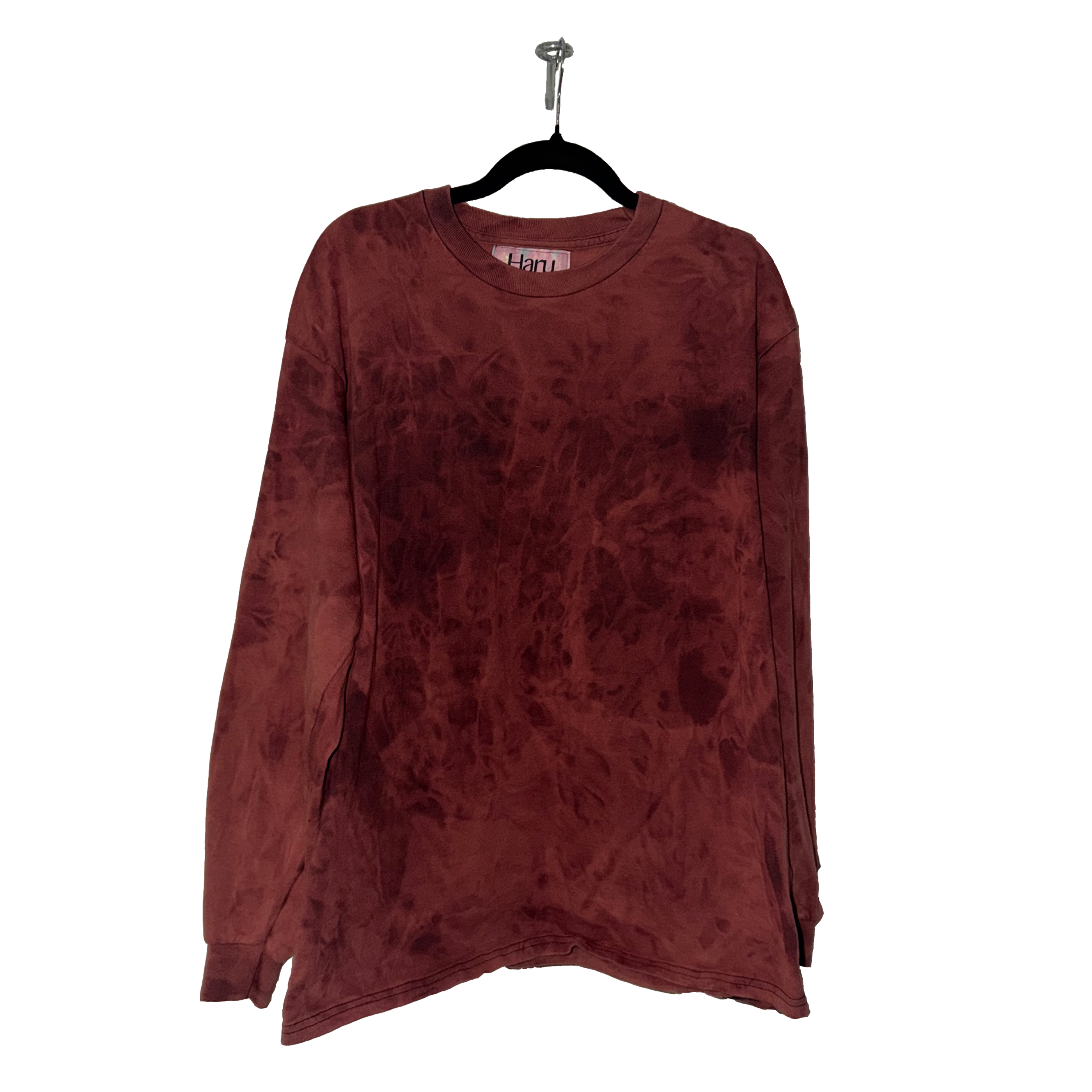 Wrinkle Dye Long Sleeve Shirt (Red)